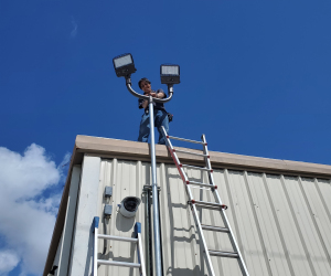 Custom parking lot light & pole